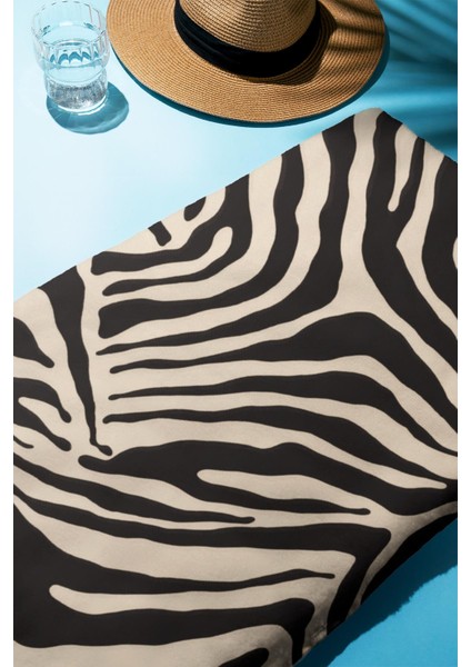 Dijital Baskı Plaj Deniz Havlusu Zebra Desenli Peştamal HVL0185 fiyatları