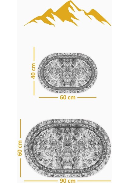Yıkanabilir Kaymaz Tabanlı Modern Desenli 2'li Banyo Paspas Takımı OBPS0010 fiyatları