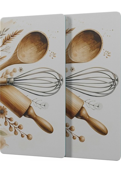 Cam Sunum Servis Tabağı 3'lü Yuvarlak Set Kitchenware Desenli fırsatları