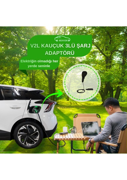 V2L Kauçuk 3lü Şarj Adaptörü fiyatları