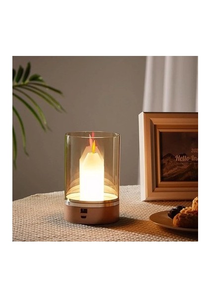 CT-8432 Tokyo Mum Masa Lambası El Ile Kontrol USB Şarjlı fırsatları