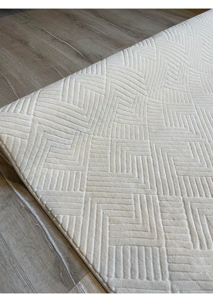Rölyef Halı Yolluk Krem | Kaymaz Taban | Makinada Yıkanabilir | Salon, Mutfak & Koridor fırsatları