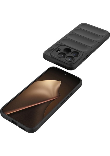 15T Pro Kılıf Esnek Tpu Oyuklu Arka Yüzey Tasarımlı Zore Etnik Silikon Kapak - Koyu Yeşil