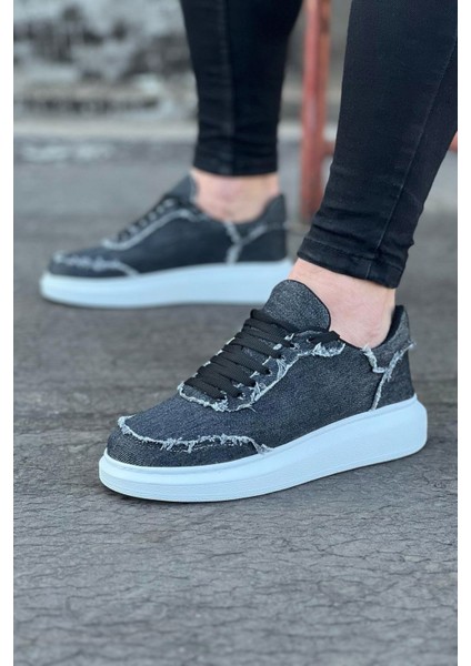 Gri Kot Kumaş Erkek Casual Ayakkabı