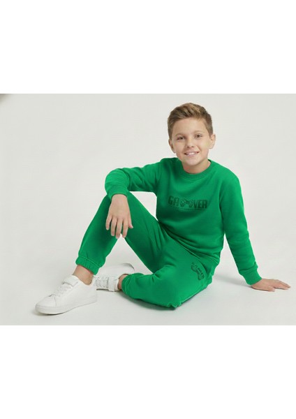 3 Iplik Garson Şardonlu Kabartmalı Baskı Yeşil Kombin 3 modelleri