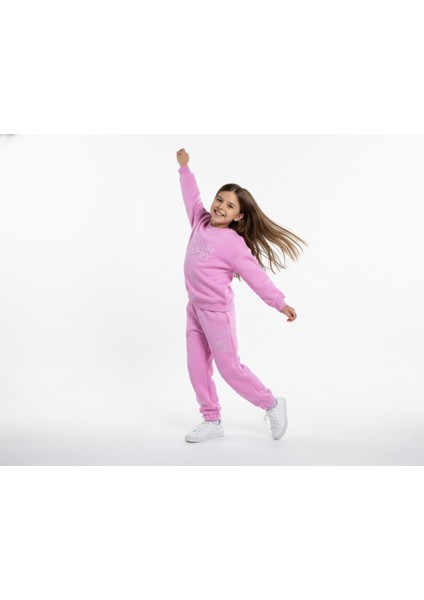 3 Iplik Çocuk Şardonlu Kabartmalı Baskı Pembe Kombin 1 fiyatları