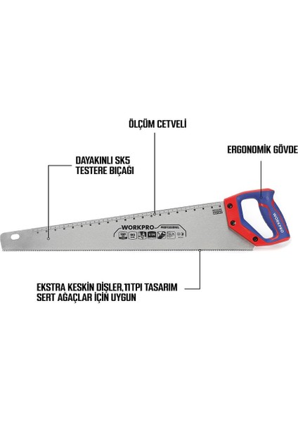 WP215012 550MM Sk5 11 Tpı Ağır Hizmet Tipi El Testeresi fiyatları