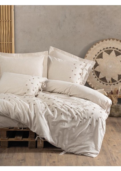 Cotton Keten Çift Kişilik Nev Takımı Arie