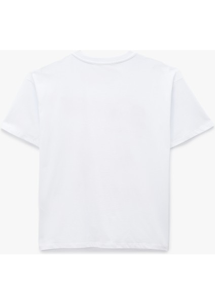 Pamuklu Kısa Kollu Bisiklet Yaka Fiyonk Baskılı Oversize Tişört fiyatları