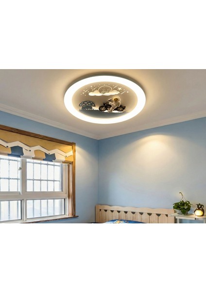 Çocuk Odası LED Aydınlatma Motor Desenli 3 Renk LED Dekoratif Avize