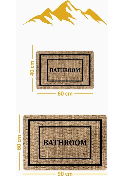 Yıkanabilir Kaymaz Tabanlı Modern Desenli 2'li Banyo Paspas Takımı BPS0039 fiyatları