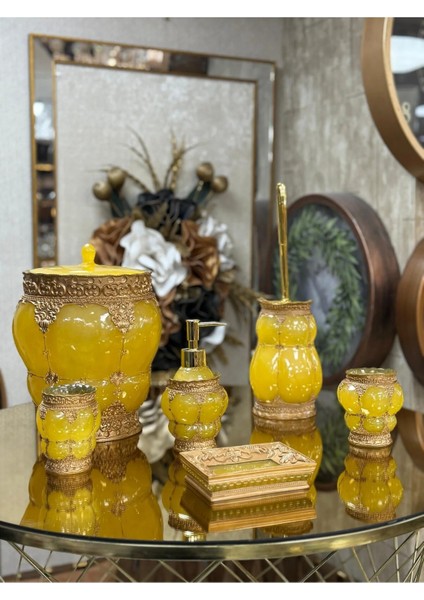 6 Parça Polyester Banyo Seti