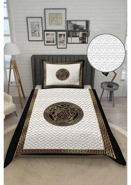 Parlak Kadife Kumaş Kapitoneli Tek Kişilik Yatak Örtüsü Seti (2 Parça) TKY0005 fiyatları