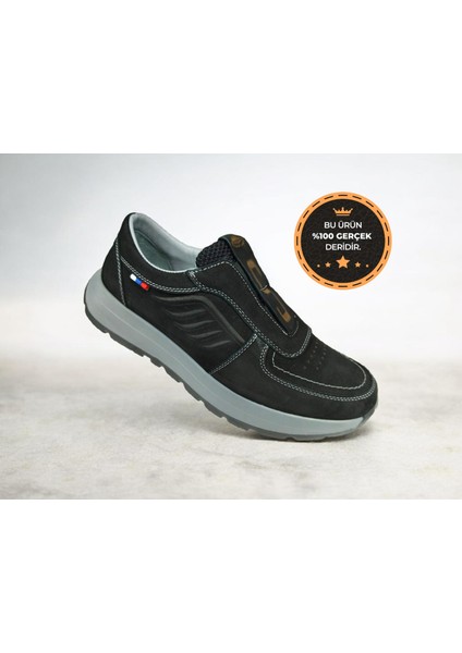 B-4802 Hakiki Nubuk Deri Lastikli Bağcıksız Model Kaymaz Erkek Rahat Günlük Ayakkabı fiyatları