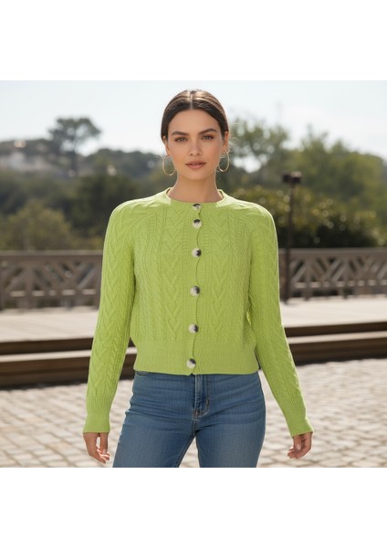 Kadın Triko Crop Hırka