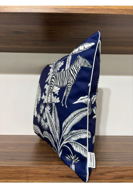 H1219 Lacivert Zemin Tropikal - 3lü Kırlent Kombin Set modelleri