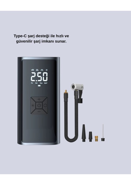 12V Uyumlu Çok Işlevli Akıllı Araç Lastik Pompası - TG0012-2RGP31 indirimleri