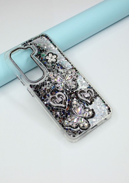 Infinix Hot 50 Pro 4g Kılıf Kelebek Desenli Parlak Simli Kapak fiyatları