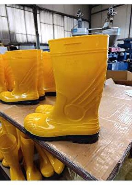 Ulaş Unisex Sarı Renk Lastik Çizme - Inşaat, Tarım, Sanayi ve Balıkçı Çizmesi Sarı 33CM