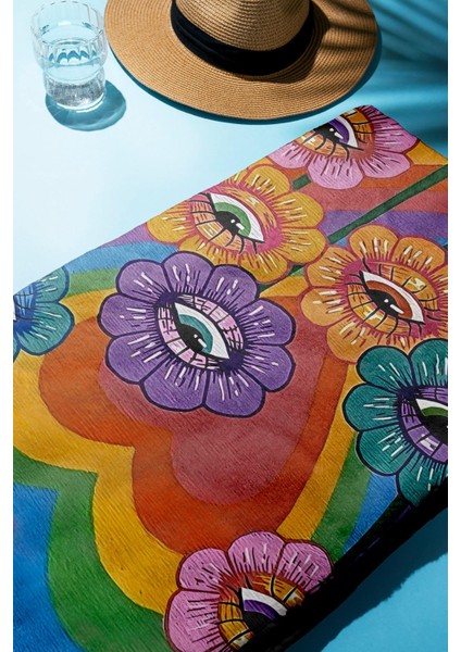 Dijital Baskı Plaj Deniz Havlusu Modern Desenli Peştamal HVL0076 fiyatları