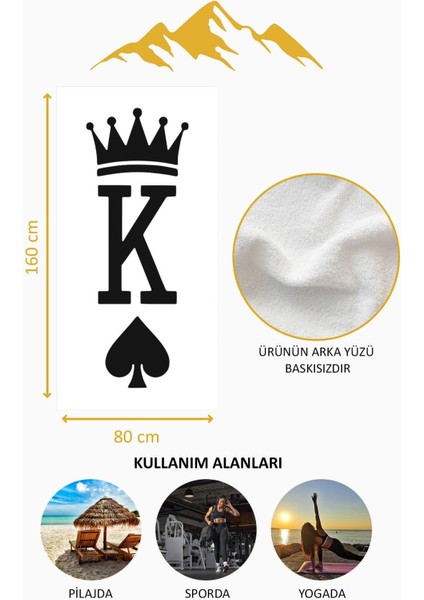 Dijital Baskı Plaj Deniz Havlusu King Desenli Peştamal HVL0100 fırsatları