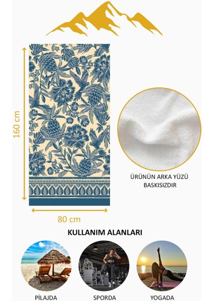 Dijital Baskı Plaj Deniz Havlusu Modern Bacı Milano Desenli Peştamal HVL0155 fırsatları