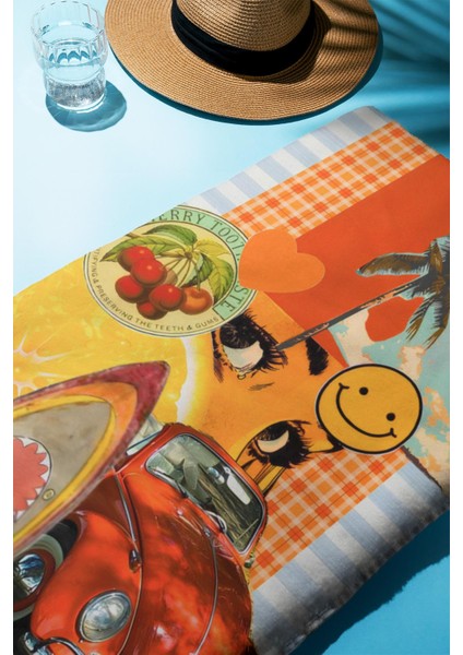 Dijital Baskı Plaj Deniz Havlusu Modern Desenli Peştamal HVL0170 fiyatları