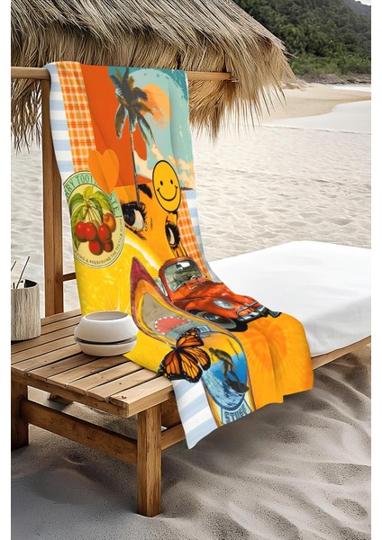 Dijital Baskı Plaj Deniz Havlusu Modern Desenli Peştamal HVL0170 modelleri