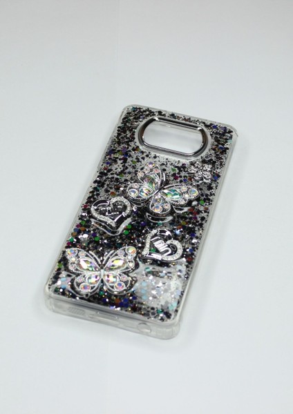 Poco X3 Pro Kılıf Kelebek Desenli Parlak Simli Kapak modelleri