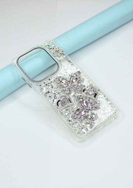 Tecno Spark 20 Pro Kılıf Kelebek Desenli Parlak Simli Kapak fiyatları