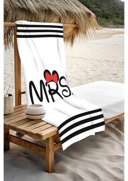 Dijital Baskı Plaj Deniz Havlusu Mrs Mickey Desenli Peştamal HVL0101 modelleri