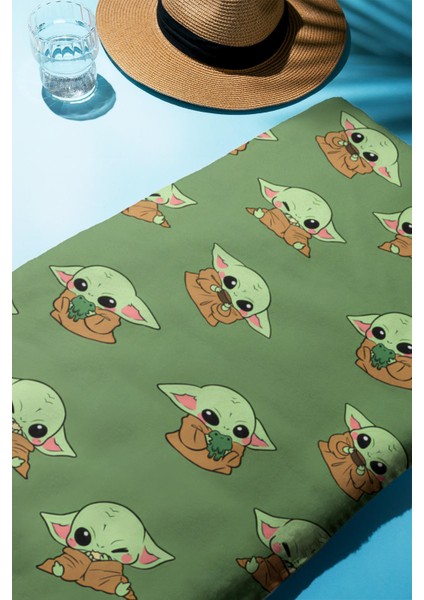 Dijital Baskı Plaj Deniz Havlusu Baby Yoda Desenli Peştamal HVL0204 fiyatları
