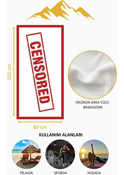 Dijital Baskı Plaj Deniz Havlusu Censored Desenli Peştamal HVL0012 fırsatları