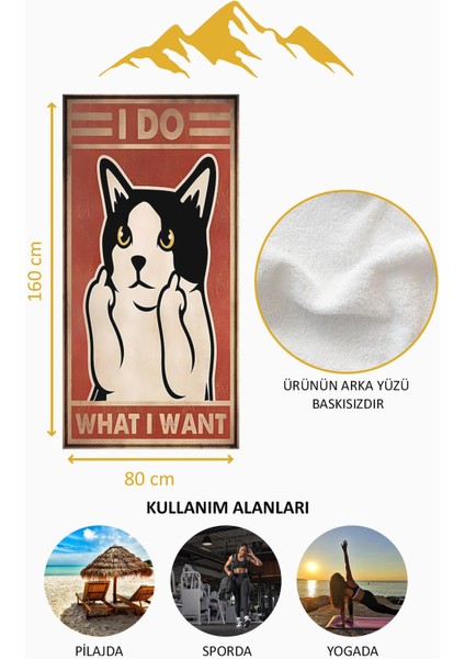 Dijital Baskı Plaj Deniz Havlusu Kedi Desenli Peştamal HVL0078 fırsatları