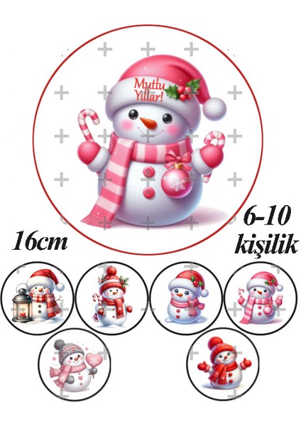 Yeni Yıl Karadam Yıl Başı Yenilebilir Kağıt New Year Pasta Süsleme