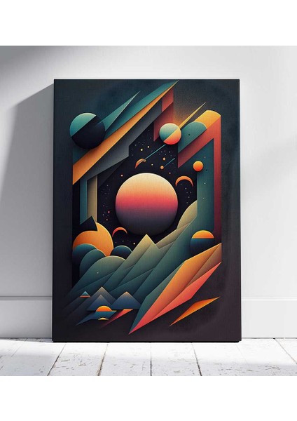 Kozmik Geometrik Manzara Kanvas Tablo Duvar Resim