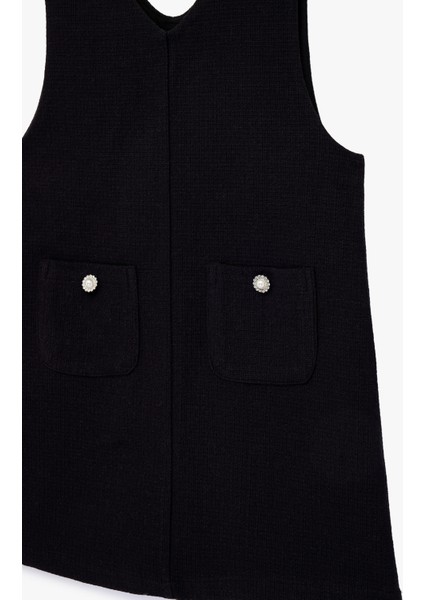 V Yaka Kolsuz Cep Detaylı Tüvit Jile Elbise modelleri