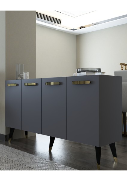 8226-128CT KB150 Konsol,tv Ünitesi Antrasit-Altın