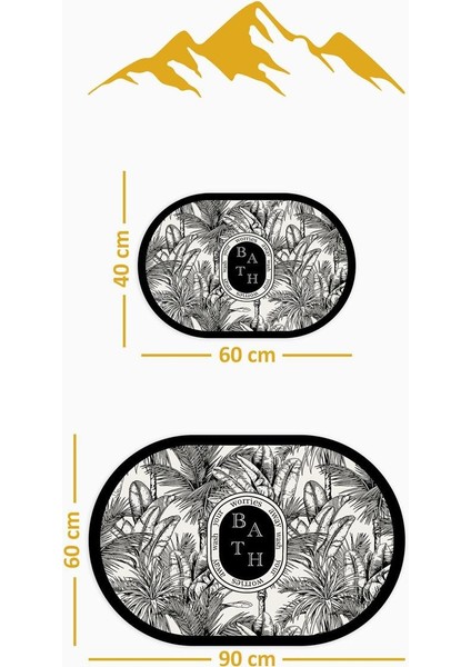 Yıkanabilir Kaymaz Tabanlı Modern Desenli 2'li Banyo Paspas Takımı OBPS0002 fiyatları