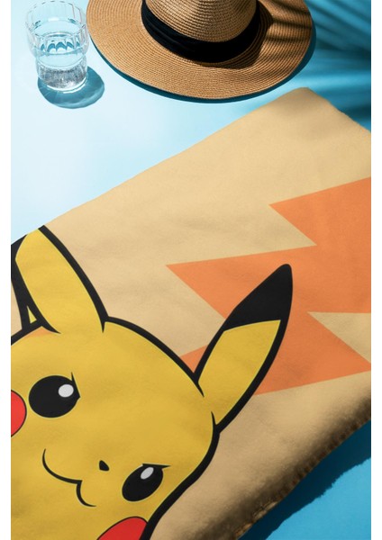 Dijital Baskı Plaj Deniz Havlusu Pikachu Desenli Peştamal HVL0013 fiyatları