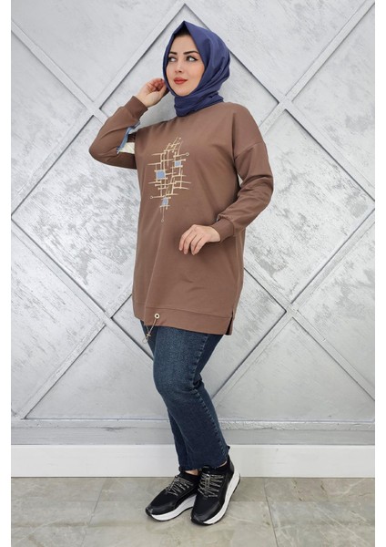 Kadın Baskı Detaylı Tesettür Tunik fiyatları