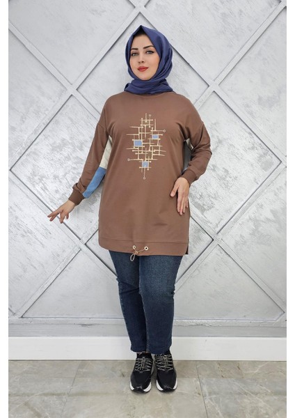 Kadın Baskı Detaylı Tesettür Tunik modelleri