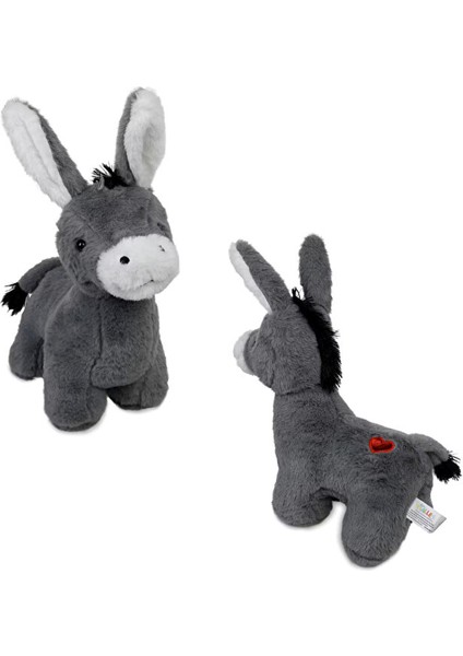 Sevimli Eşek Uyku ve Oyun Arkadaşı Eşşek Peluş Oyuncak Peluş Eşek 35 cm Kalpli Eşek
