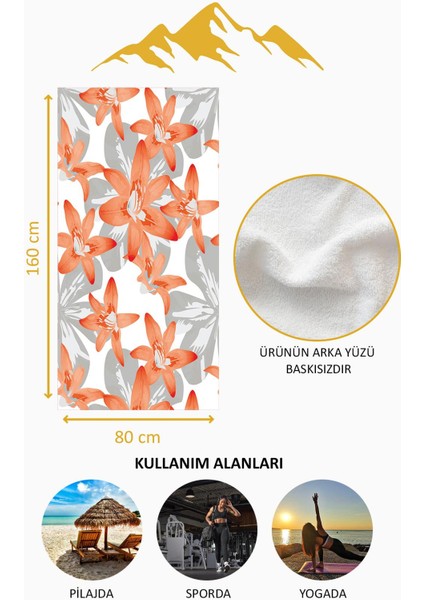 Dijital Baskı Plaj Deniz Havlusu Çiçek Desenli Peştamal HVL0092 fırsatları