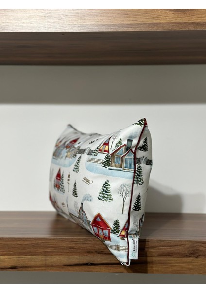 H1263 3lü Karlı Bahçeler Kırlent Runner 3lü Kombin Set indirimleri