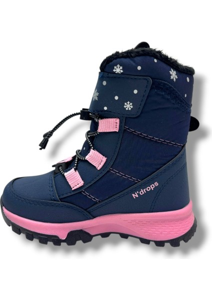 014-26 Deri Kürklü Paraşüt Kumaş Kız Çocuk Bot Lacivert Pembe 26-30 modelleri
