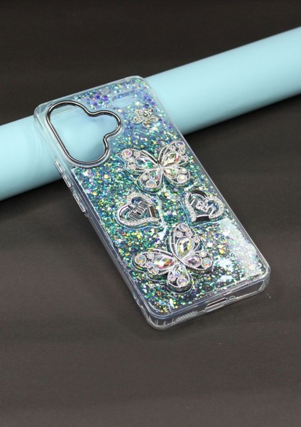 Xiaomi Redmi Note 13 Pro Plus Kılıf Kelebek Desenli Parlak Simli Kapak fiyatları