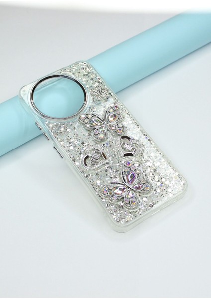 Tecno Camon 30 Kılıf Kelebek Desenli Parlak Simli Kapak fiyatları