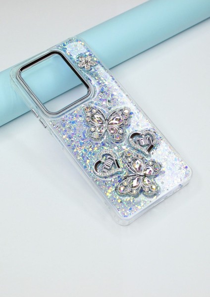 Vivo Y36 Kılıf Kelebek Desenli Parlak Simli Kapak fiyatları