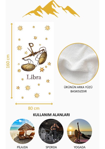 Dijital Baskı Plaj Deniz Havlusu Terazi Burcu Desenli Peştamal HVL0037 fırsatları